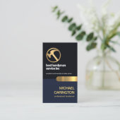 Stijlvolle Blauwe Lagen Gouden Tab Algemene Aannem Visitekaartje (Staand voorkant)