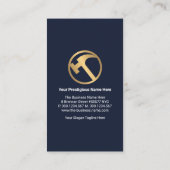 Stijlvolle Blauwe Lagen Gouden Tab Algemene Aannem Visitekaartje (Achterkant)