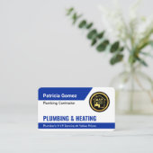 Stijlvolle blauwe leidingen visitekaartje (Staand voorkant)