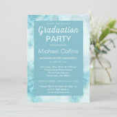 Stijlvolle Blauwe Marmeren Feestuitnodiging Kaart (Staand voorkant)