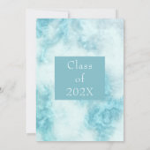 Stijlvolle Blauwe Marmeren Feestuitnodiging Kaart (Achterkant)