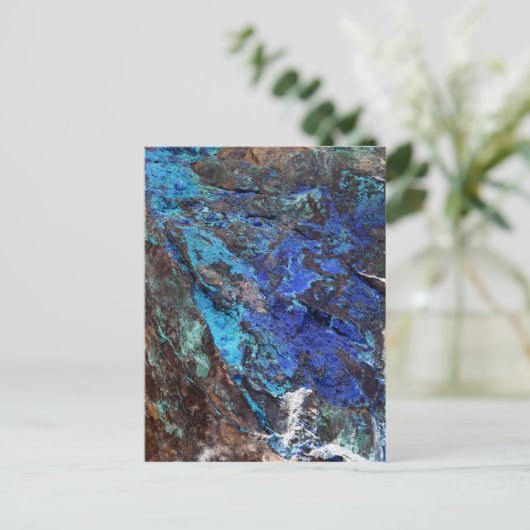 Stijlvolle blauwe marmeren steen briefkaart (Staand voorkant)