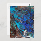 Stijlvolle blauwe marmeren steen briefkaart (Voorkant / Achterkant)