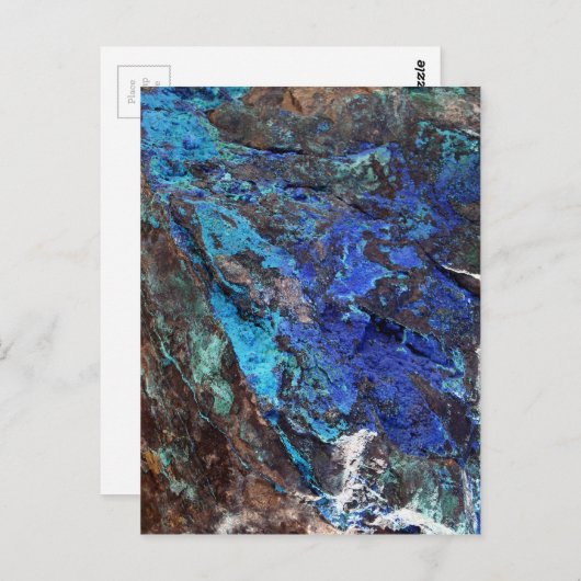 Stijlvolle blauwe marmeren steen briefkaart (Voorkant / Achterkant)