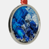 Stijlvolle blauwe marmeren steen metalen ornament (Rechts)