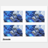 Stijlvolle blauwe marmeren steen rechthoekige sticker (Vel)