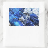 Stijlvolle blauwe marmeren steen rechthoekige sticker (Tas)