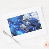 Stijlvolle blauwe marmeren steen rechthoekige sticker (Envelop)