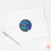 Stijlvolle blauwe marmeren steen ronde sticker (Envelop)
