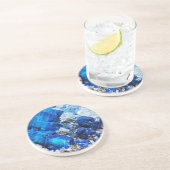 Stijlvolle blauwe marmeren steen zandsteen onderzetter (Zijkant)