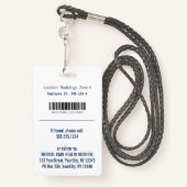 Stijlvolle Blauwe Medische Caduceus Groene Foto-ID Badge (Achterkant met draagriem)