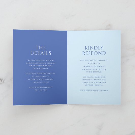 Stijlvolle blauwe moderne bruiloft (Binnen)