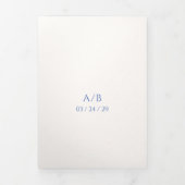 Stijlvolle blauwe moderne bruiloft drieluik uitnodiging (Cover)