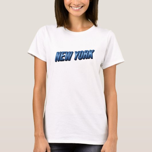 Stijlvolle Blauwe NEW YORK Custom T-shirt (Voorkant)