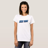 Stijlvolle Blauwe NEW YORK Custom T-shirt (Voorkant volledig)