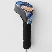 Stijlvolle Blauwe Parel Oester Monogram Golfheadcover (Schuin)