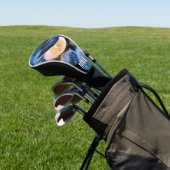 Stijlvolle Blauwe Parel Oester Monogram Golfheadcover (Insitu)