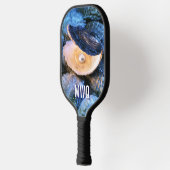 Stijlvolle Blauwe Parel Oester Monogram Pickleball Paddle (Links)