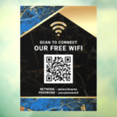 Stijlvolle Blauwe QR Code Wifi Netwerk Wachtwoord Raamsticker (Vel 3)