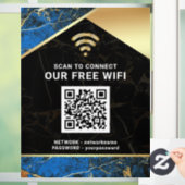 Stijlvolle Blauwe QR Code Wifi Netwerk Wachtwoord Raamsticker (Huis)
