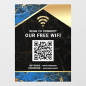 Stijlvolle Blauwe QR Code Wifi Netwerk Wachtwoord Raamsticker (Vel)