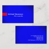 Stijlvolle blauwe rode moderne unieke consultant visitekaartje (Voorkant / Achterkant)