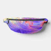 Stijlvolle Blauwe Roze Abstracte Veren Heuptasje (Liggend)