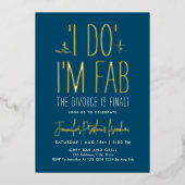 Stijlvolle Blauwe Scheiding Break Up Free Party Fa Folie Uitnodiging (Voorkant)