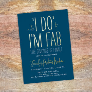 Stijlvolle Blauwe Scheiding Break Up Free Party Fa Folie Uitnodiging