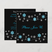 Stijlvolle blauwe sneeuwvlokken kaart (Voorkant / Achterkant)
