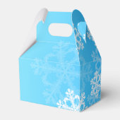 Stijlvolle blauwe sneeuwvlokken Modern kerstpatroo Bedankdoosjes (Achterkant)