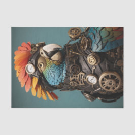 Stijlvolle blauwe Steampunk Decoupage Parrot Tissuepapier