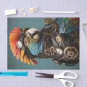 Stijlvolle blauwe Steampunk Decoupage Parrot Tissuepapier (Craft)