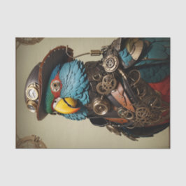 Stijlvolle blauwe Steampunk Parrot Tissuepapier