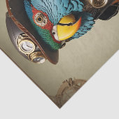 Stijlvolle blauwe Steampunk Parrot Tissuepapier (Detail)