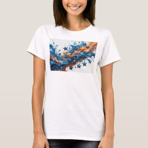 Stijlvolle Blauwe STERREN IN DE LUCHT Statement T- T-shirt