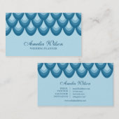 Stijlvolle blauwe trapeziumatische sociale media visitekaartje (Voorkant / Achterkant)