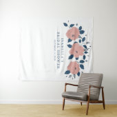 Stijlvolle blauwe tuin bloem aangepaste bruidsdouc wandkleed (In Situ (horizontaal))