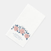 Stijlvolle blauwe tuinbloem aangepaste bruiloftssh servet (Hoek)