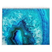 Stijlvolle Blauwe Turquoise Moderne Muur Kalender (Hoes)