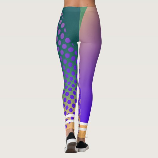 Stijlvolle blauwe verloopwerkout leggings (Achterkant)