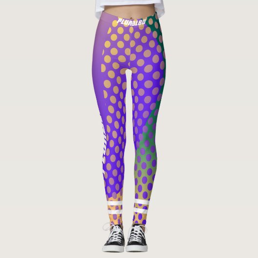 Stijlvolle blauwe verloopwerkout leggings (Voorkant)