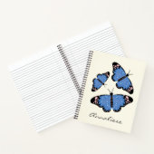 Stijlvolle blauwe vlinderillustratie Aangepaste na Notitieboek (Binnen)