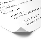 Stijlvolle blauwe vlinders bruiloft Dranken menuba Poster (Hoek)