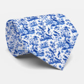 Stijlvolle blauwe vogel stropdas (Opgerold)