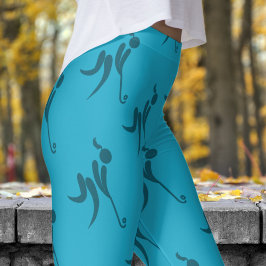 Stijlvolle blauwe vrouwen hockey patroon leggings