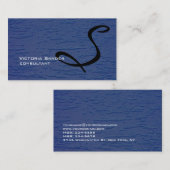 Stijlvolle blauwe wandtextuur Monogram Professiona Visitekaartje (Voorkant / Achterkant)