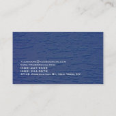 Stijlvolle blauwe wandtextuur Monogram Professiona Visitekaartje (Achterkant)