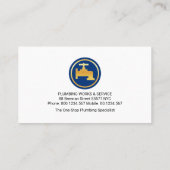 Stijlvolle Blauwe Waterdrop Lagen Loodgieter Visitekaartje (Achterkant)