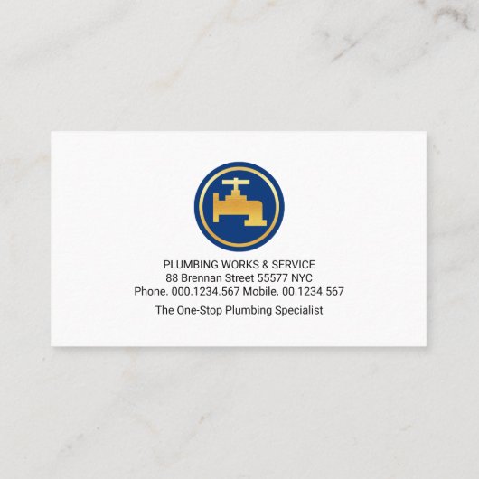 Stijlvolle Blauwe Waterdrop Lagen Loodgieter Visitekaartje (Achterkant)